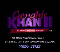Genghis Khan II - Clan of the Gray Wolf Title Screen